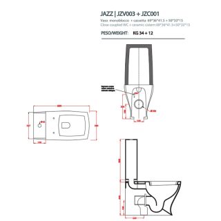 Унитаз  Artceram JAZZ JZV003 01 00 белый